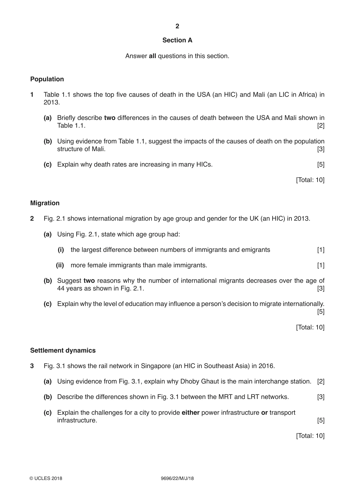 Cambridge A Level Geography 9696 2018 May/June Paper 2 · Variant 2 question paper, page 2 of 4