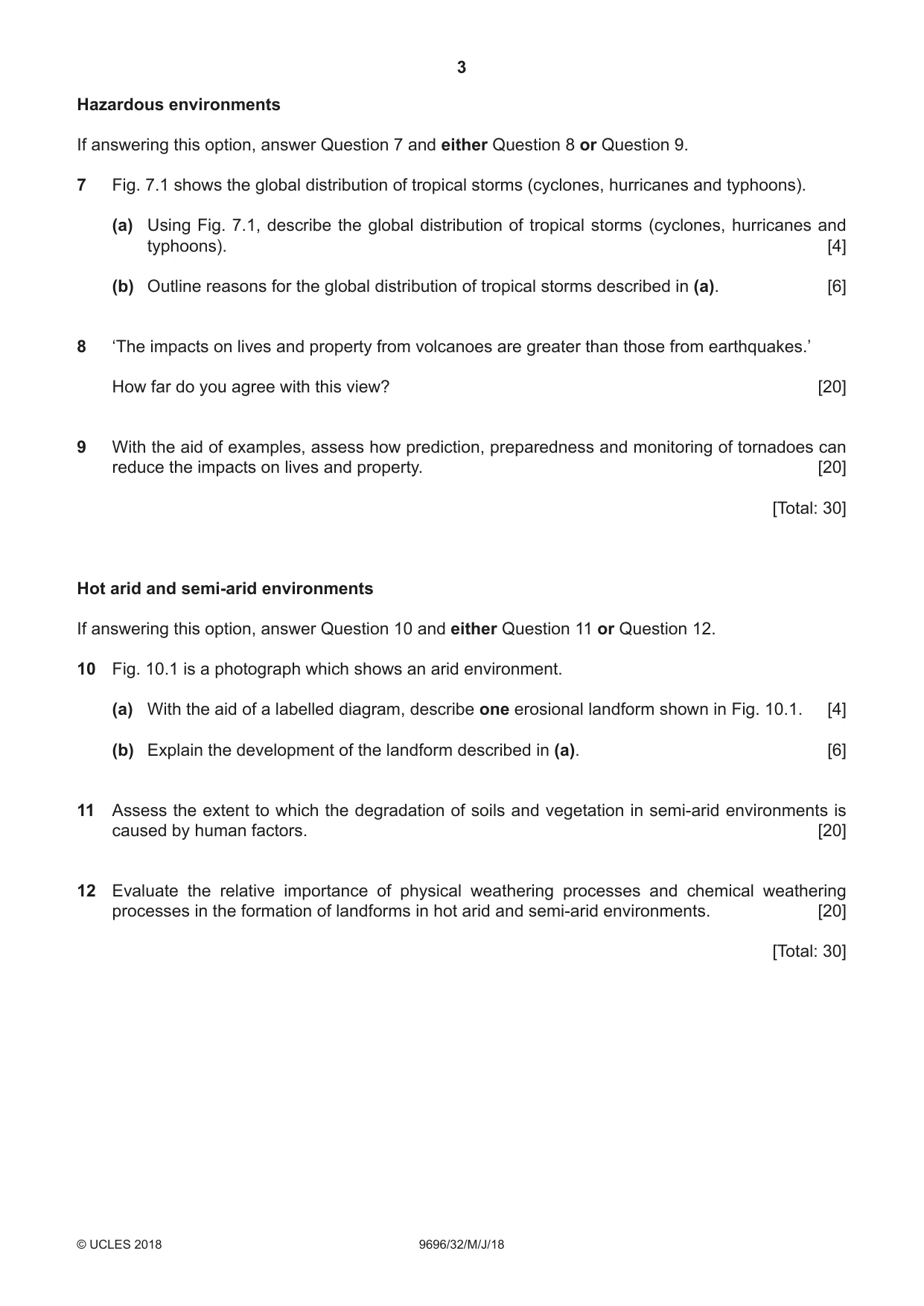Cambridge A Level Geography 9696 2018 May/June Paper 3 · Variant 2 question paper, page 3 of 4