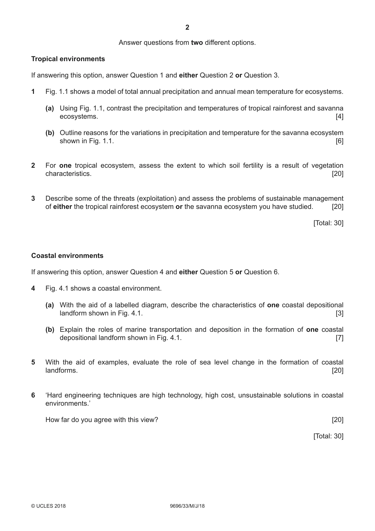 Cambridge A Level Geography 9696 2018 May/June Paper 3 · Variant 3 question paper, page 2 of 4
