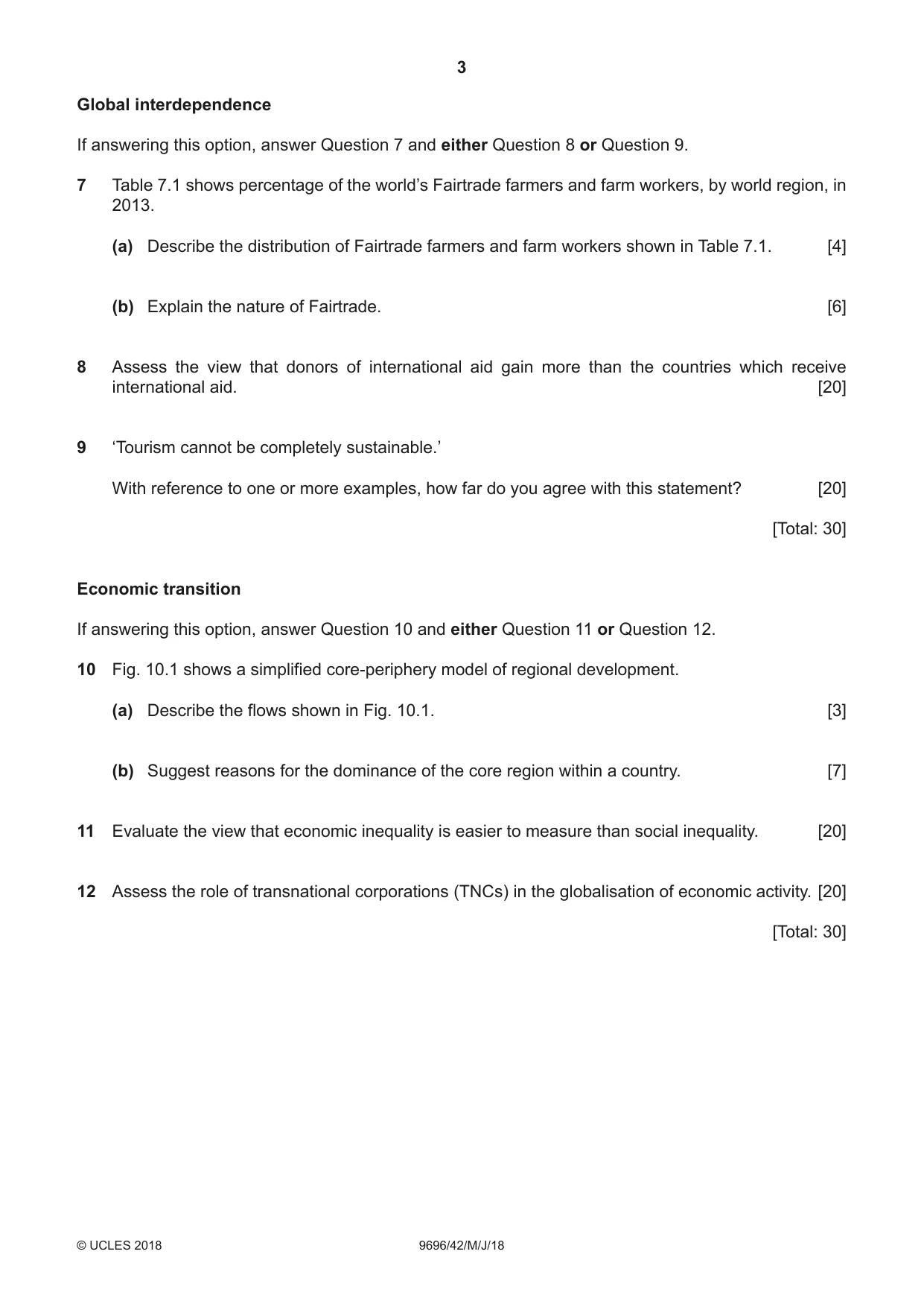 Cambridge A Level Geography 9696 2018 May/June Paper 4 · Variant 2 question paper, page 3 of 4