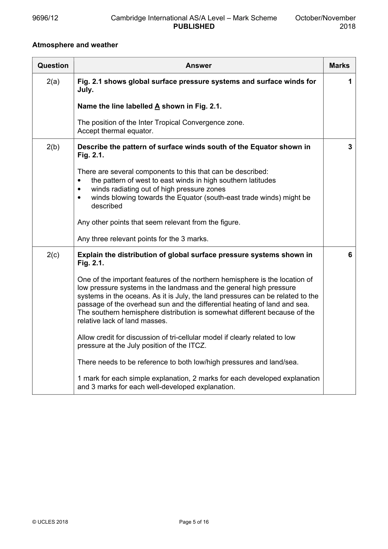 Mark scheme, page 5 of 16