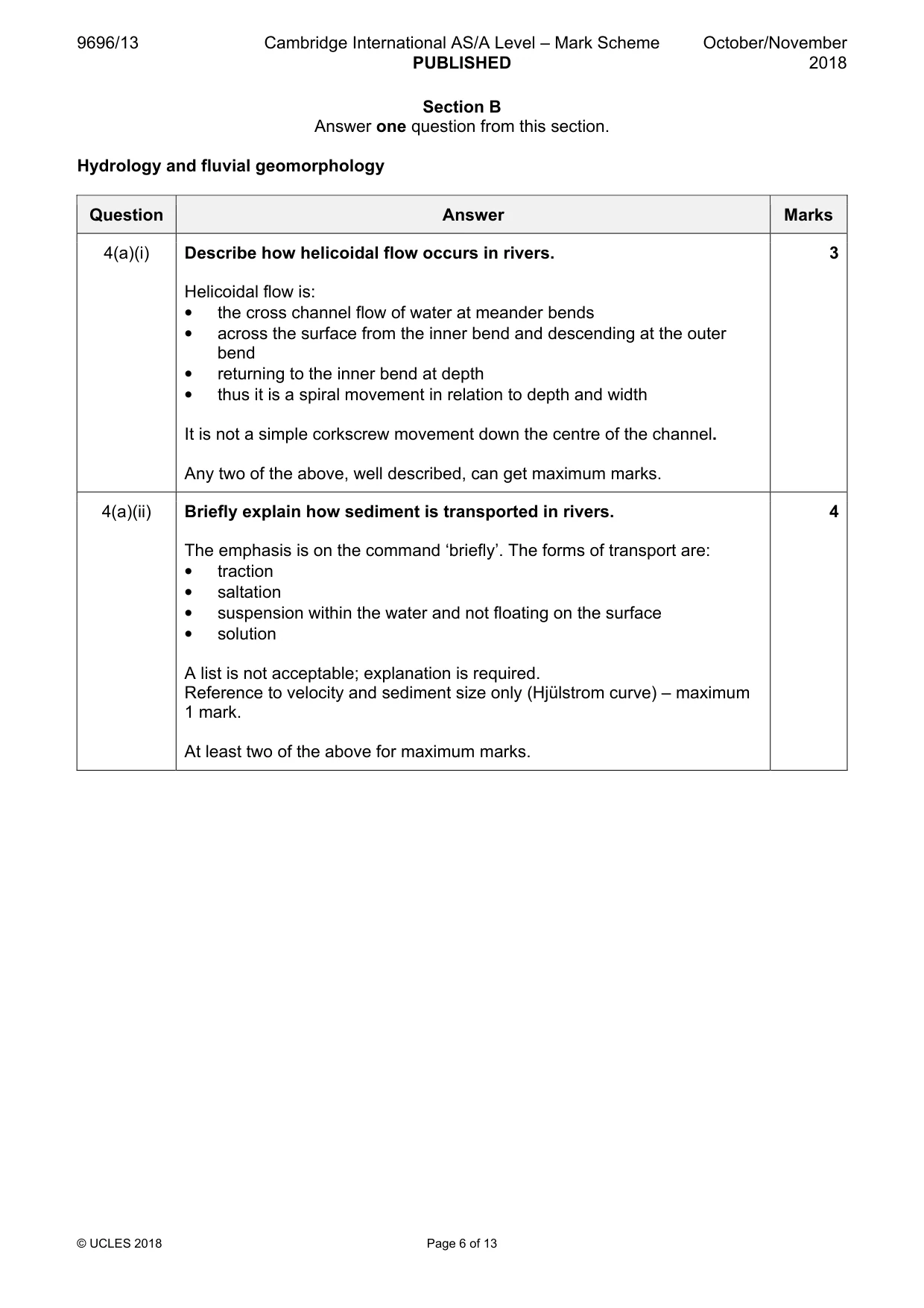 Mark scheme, page 6 of 13