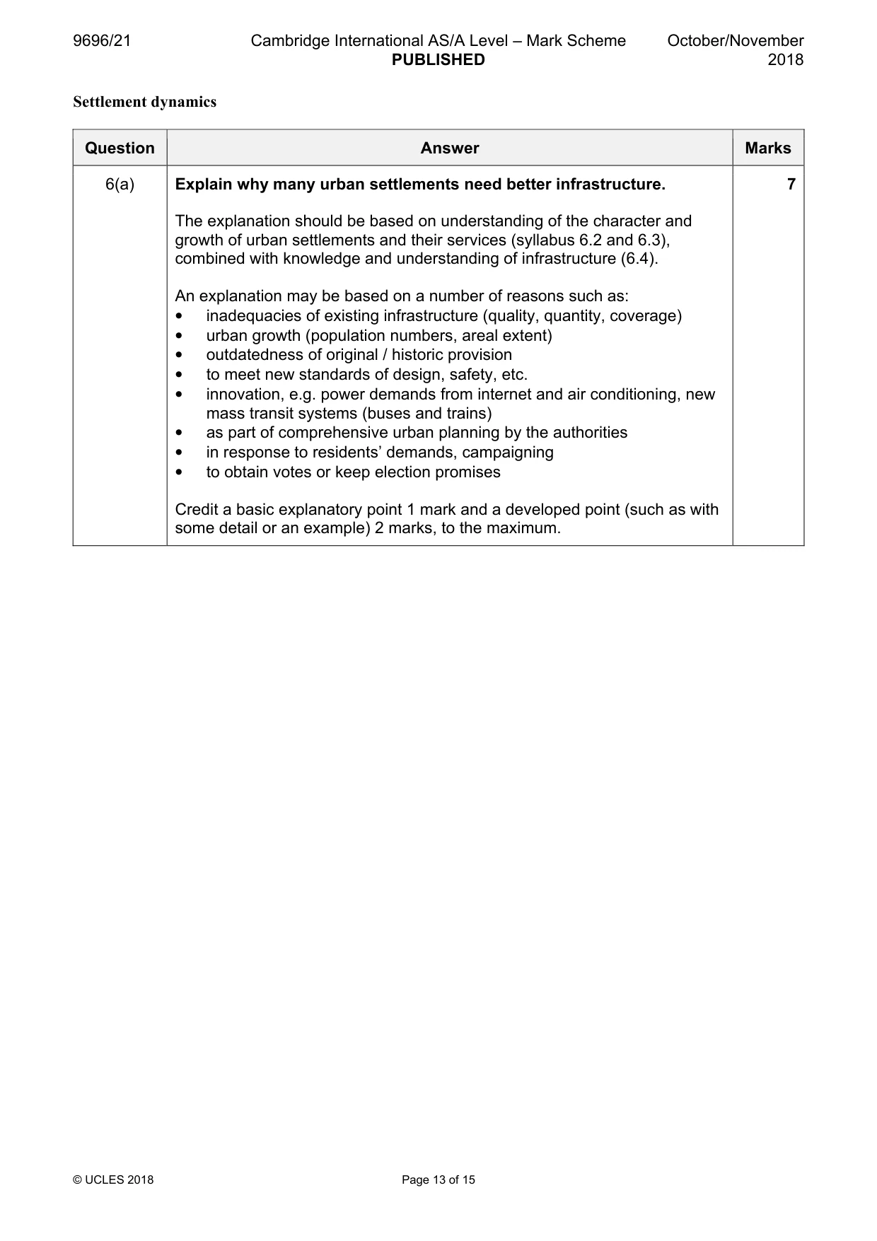 Mark scheme, page 13 of 15
