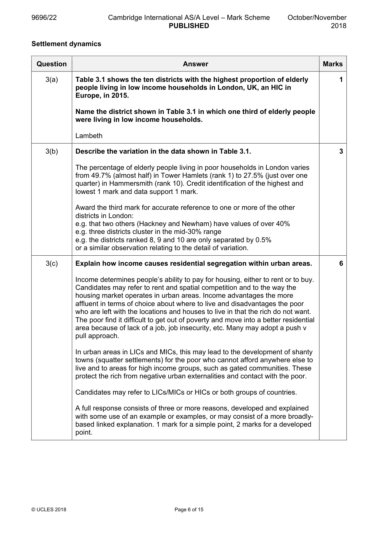 Mark scheme, page 6 of 15