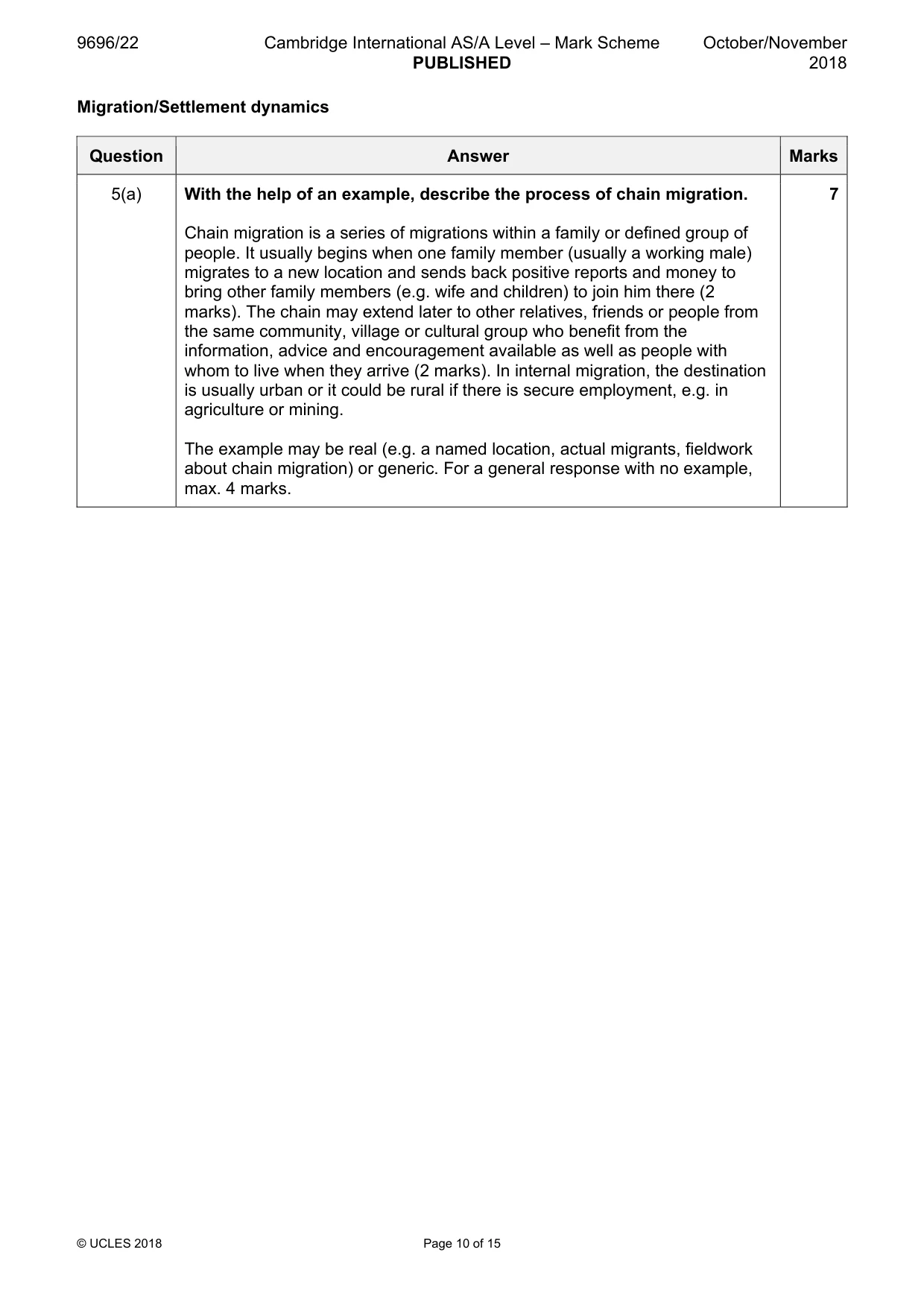 Mark scheme, page 10 of 15