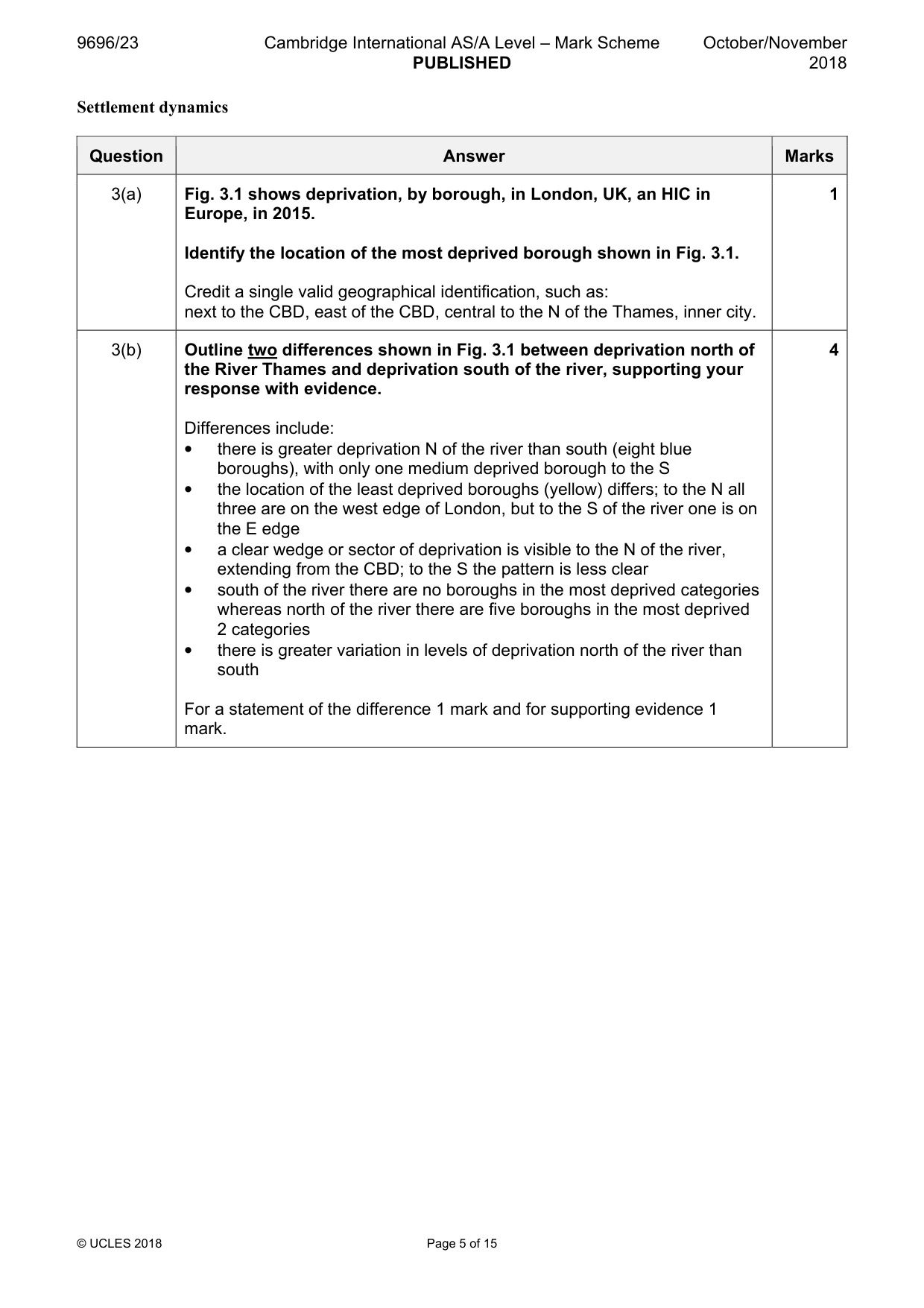 Mark scheme, page 5 of 15