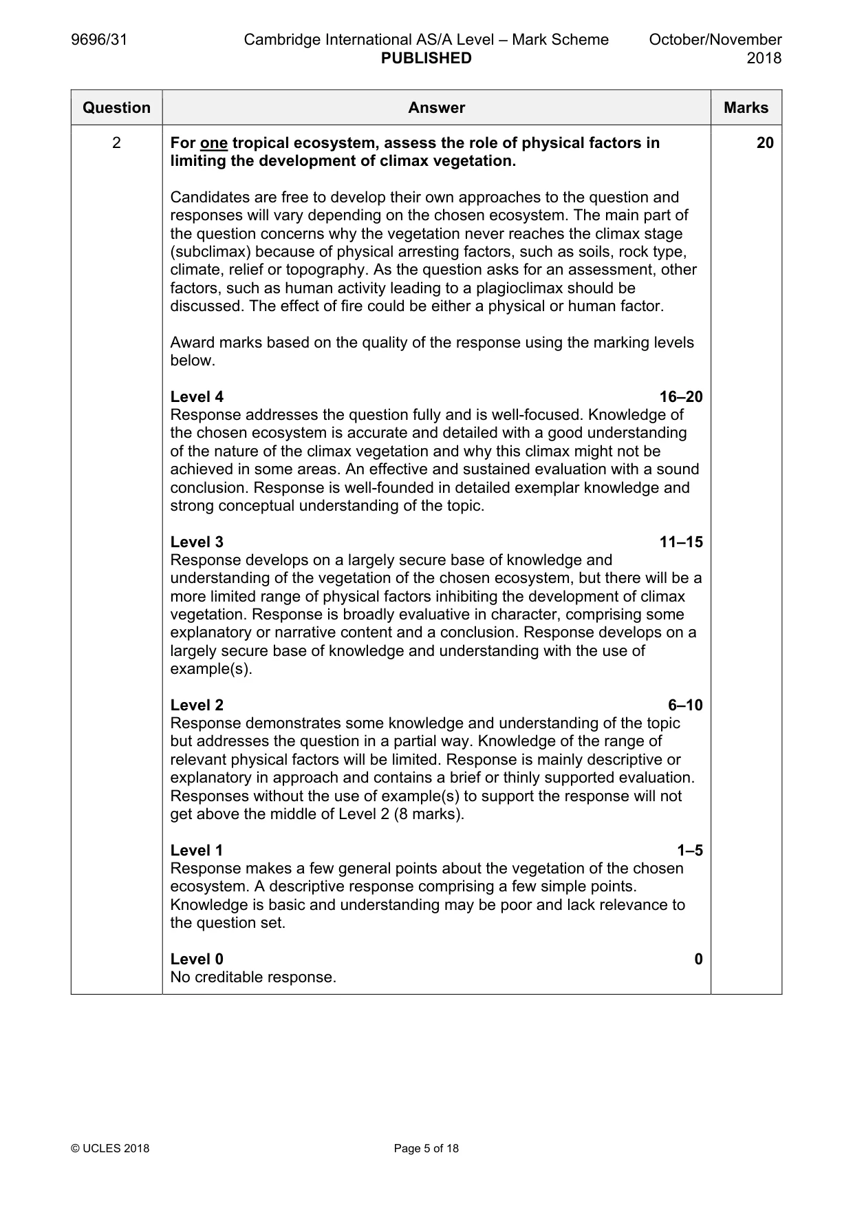 Mark scheme, page 5 of 18