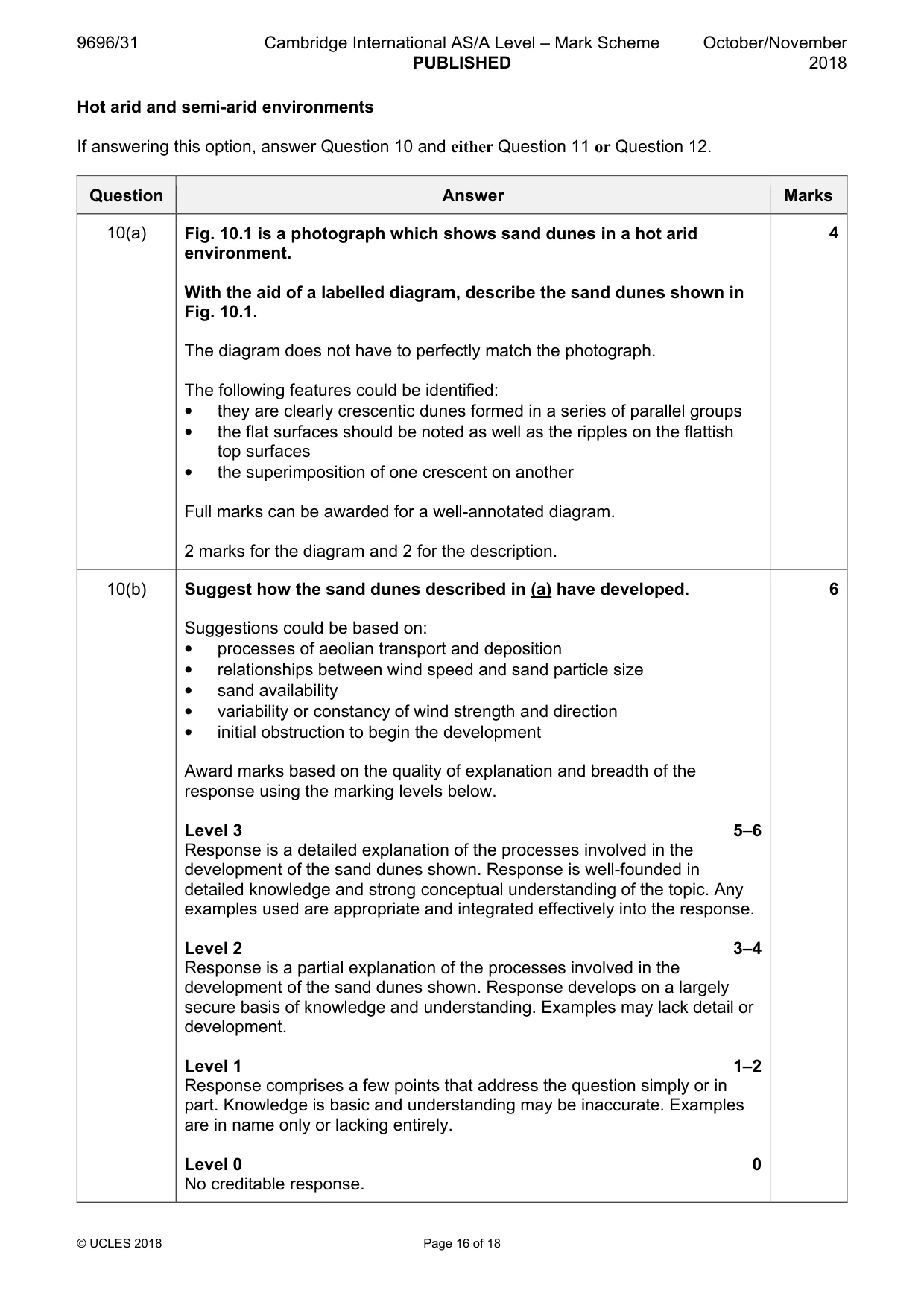 Mark scheme, page 16 of 18