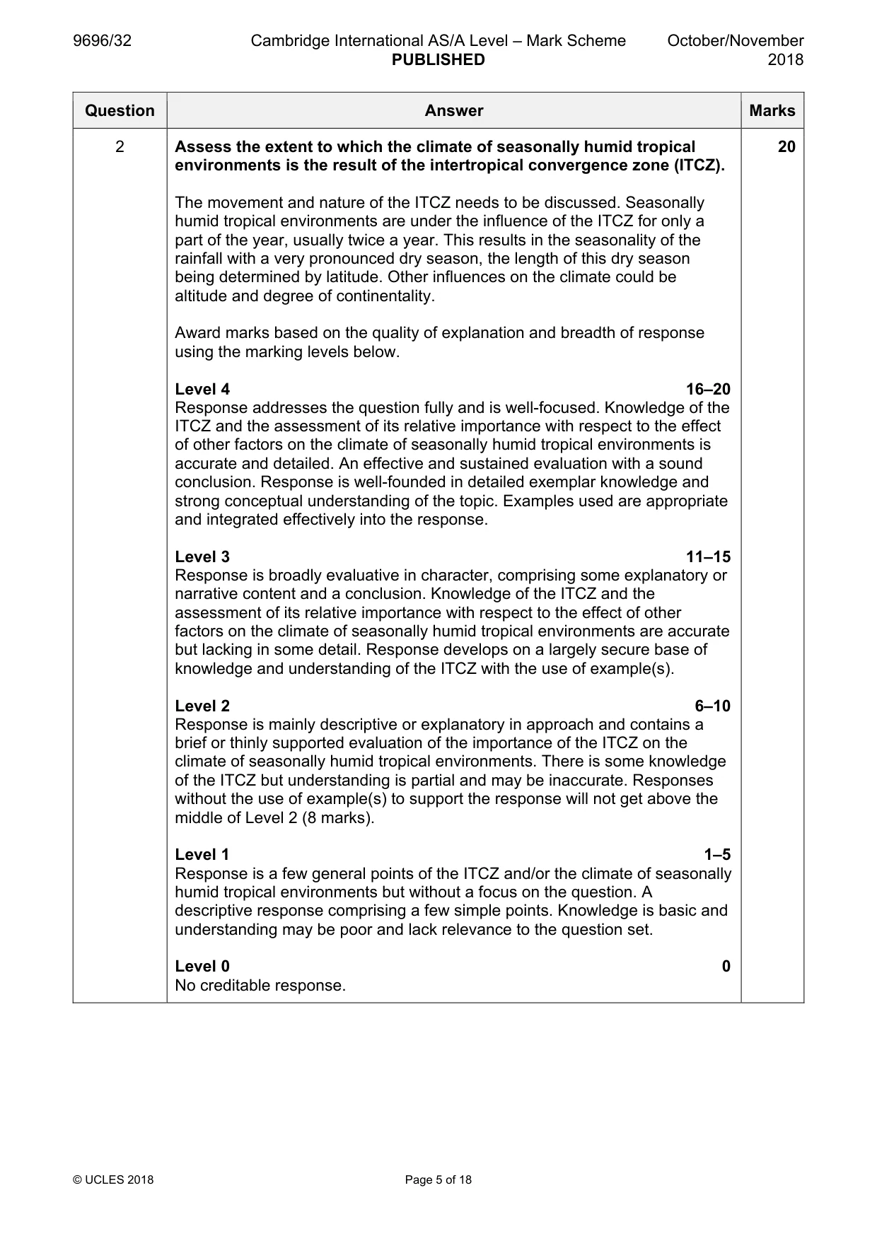 Mark scheme, page 5 of 18