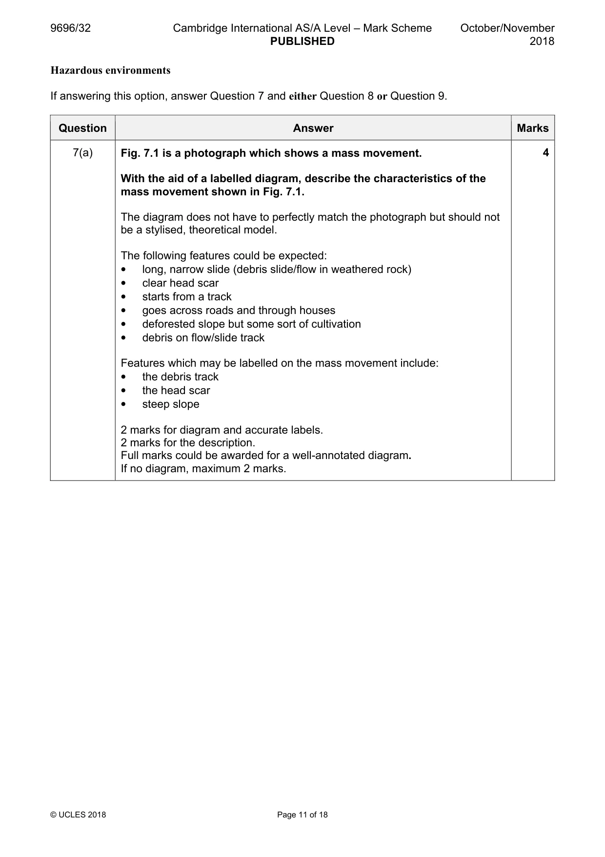 Mark scheme, page 11 of 18