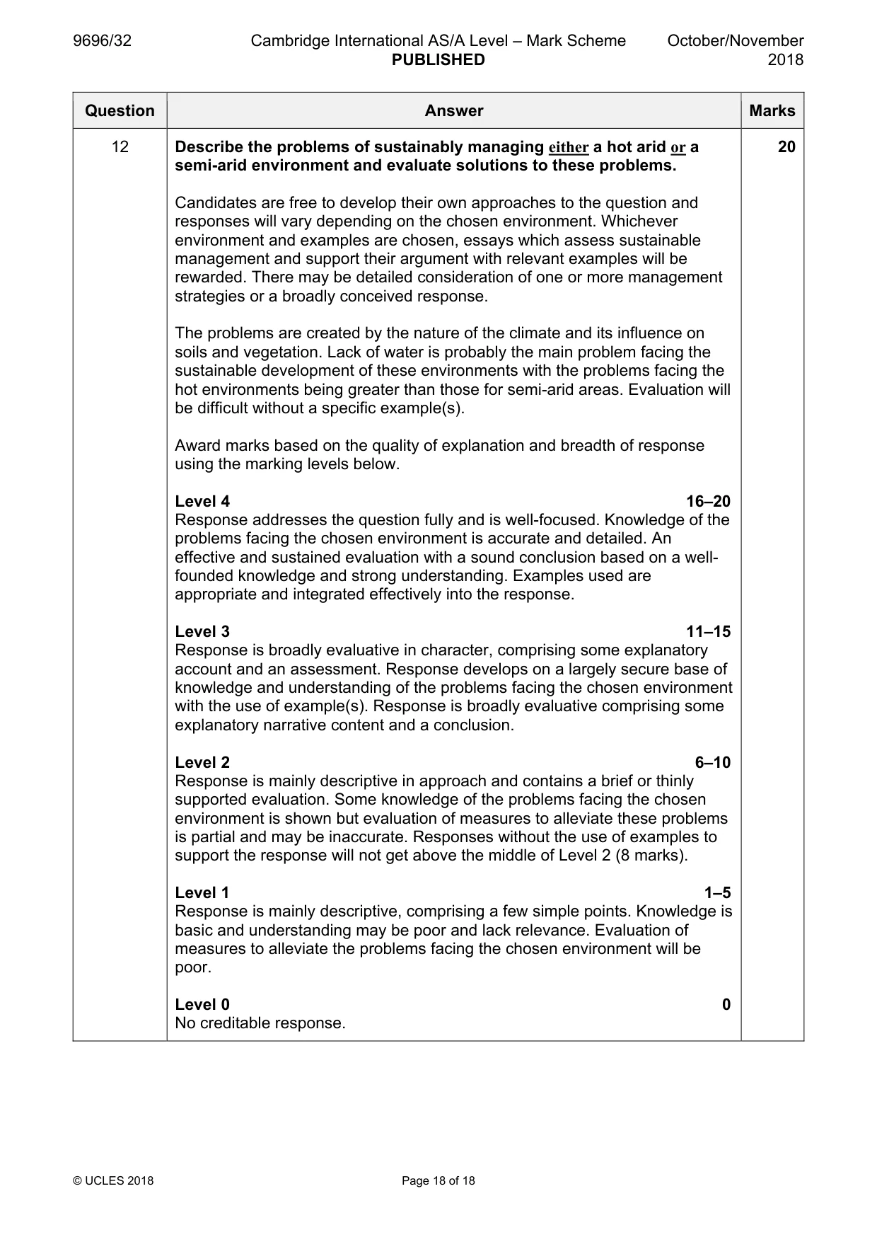 Mark scheme, page 18 of 18
