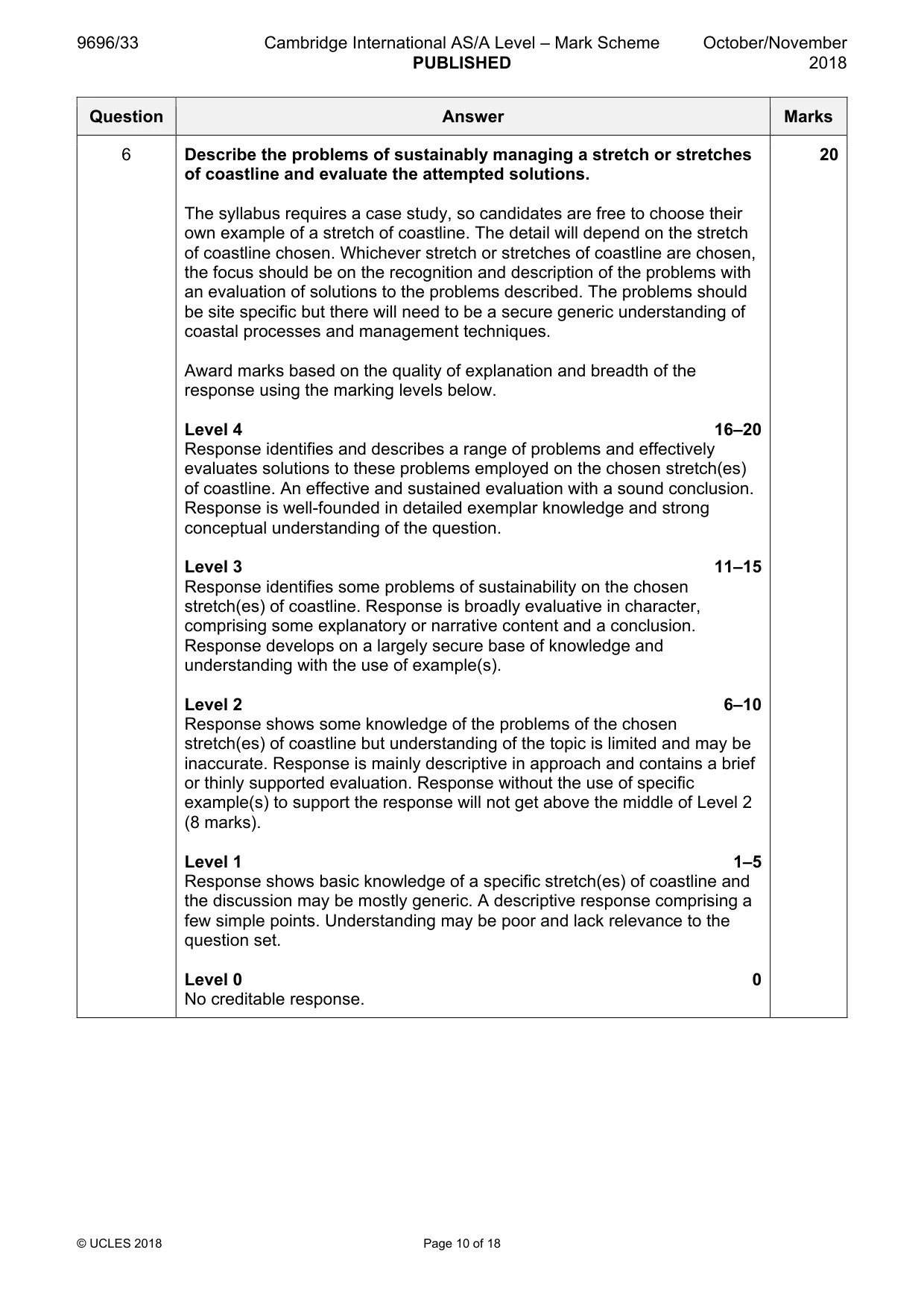 Mark scheme, page 10 of 18