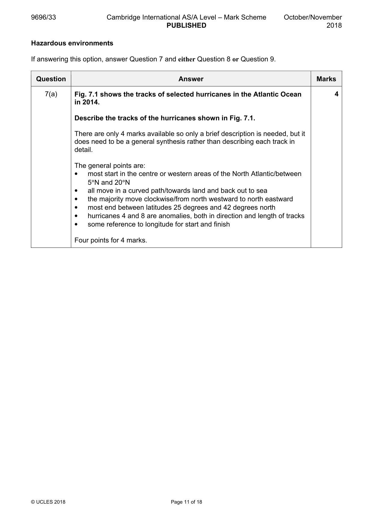 Mark scheme, page 11 of 18