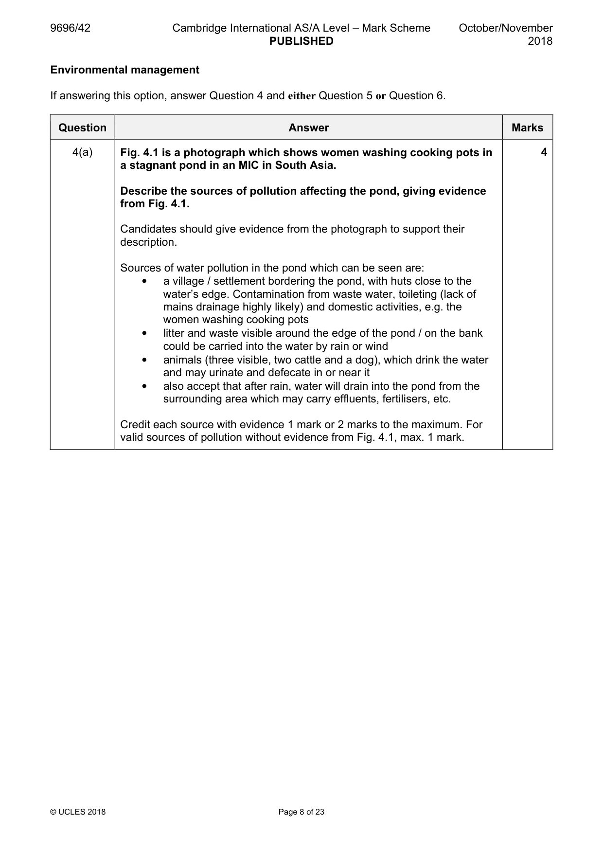 Mark scheme, page 8 of 23