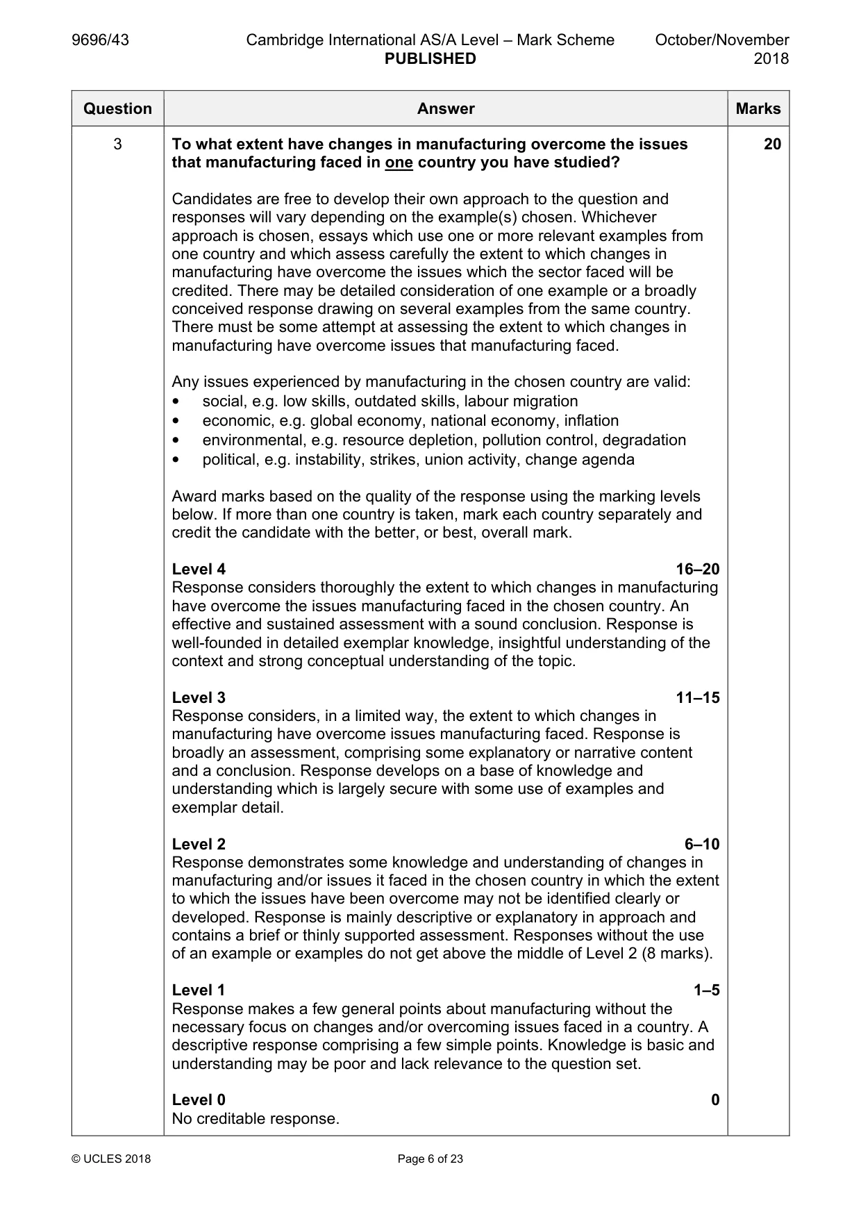 Mark scheme, page 6 of 23