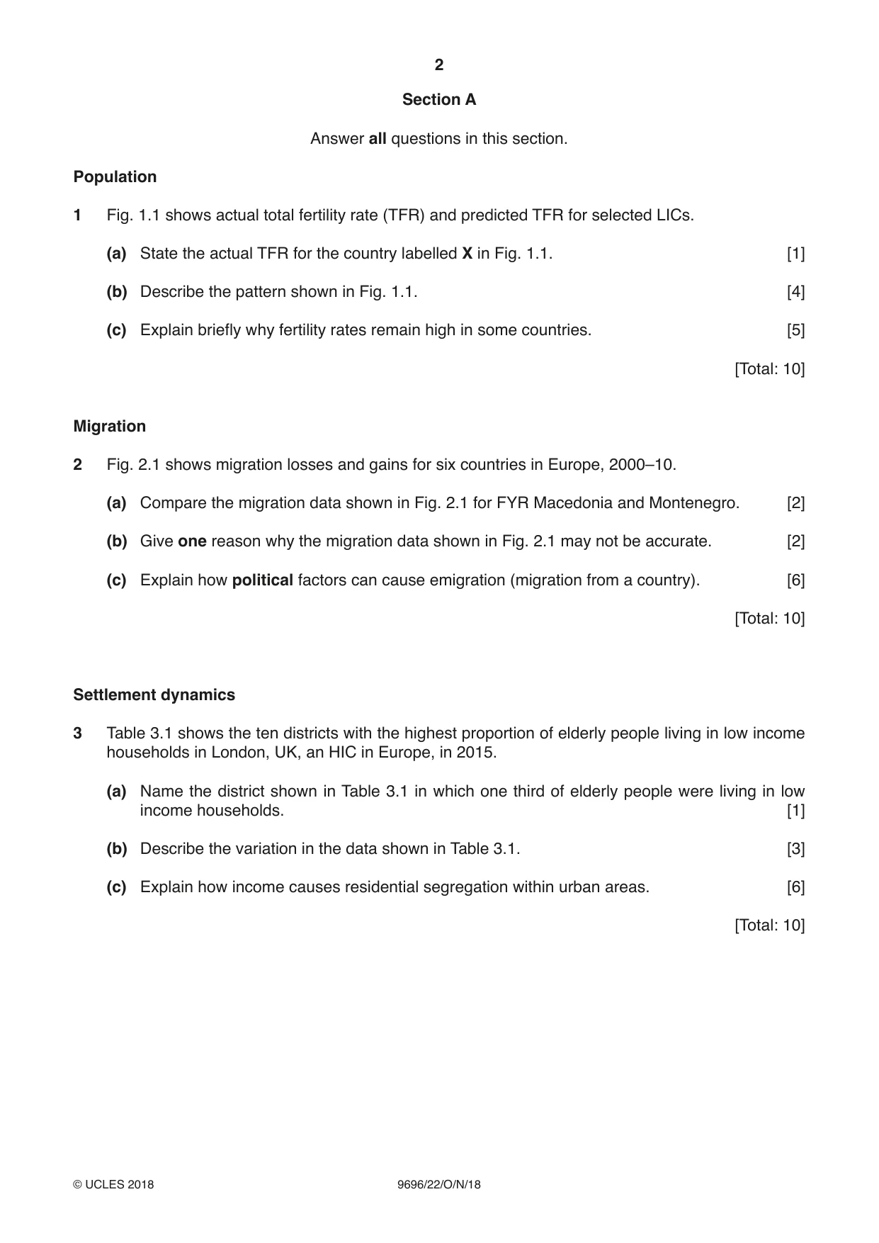 Cambridge A Level Geography 9696 2018 Oct/Nov Paper 2 · Variant 2 question paper, page 2 of 4