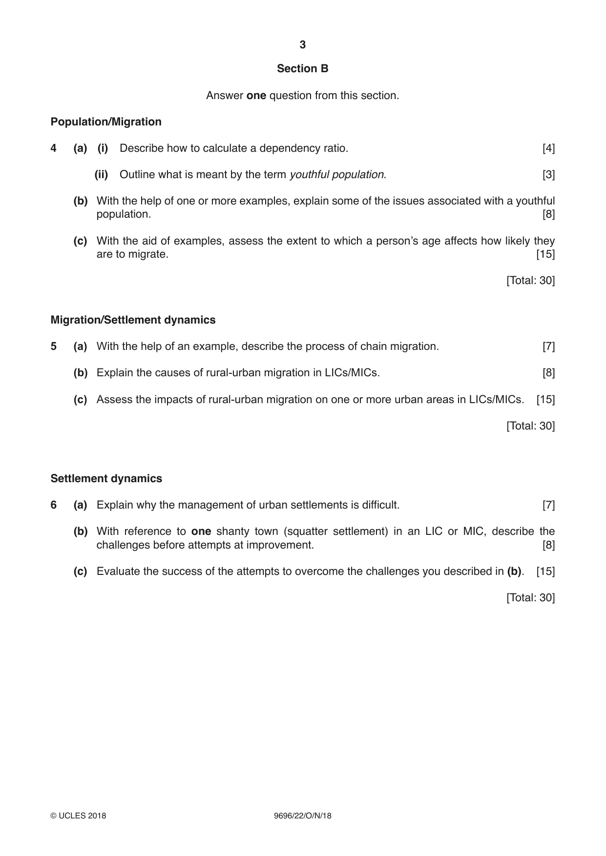Cambridge A Level Geography 9696 2018 Oct/Nov Paper 2 · Variant 2 question paper, page 3 of 4