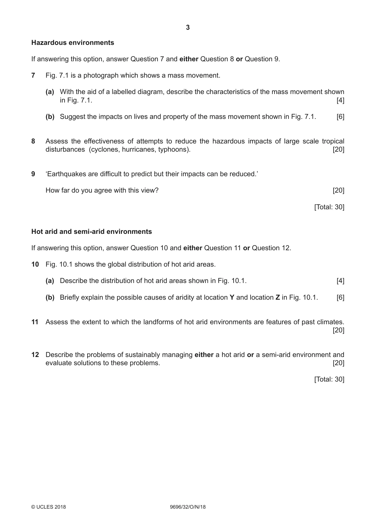 Cambridge A Level Geography 9696 2018 Oct/Nov Paper 3 · Variant 2 question paper, page 3 of 4
