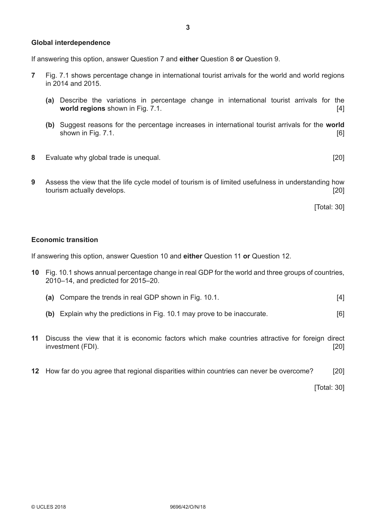 Cambridge A Level Geography 9696 2018 Oct/Nov Paper 4 · Variant 2 question paper, page 3 of 4