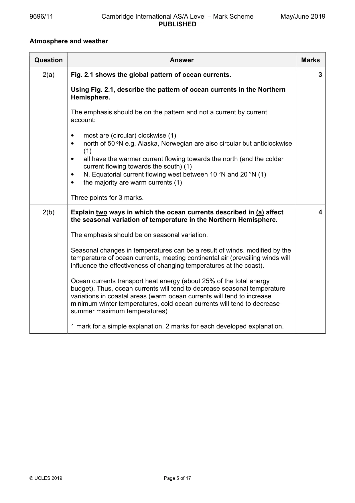 Mark scheme, page 5 of 17