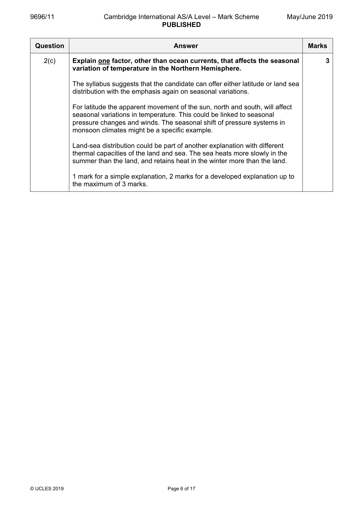 Mark scheme, page 6 of 17