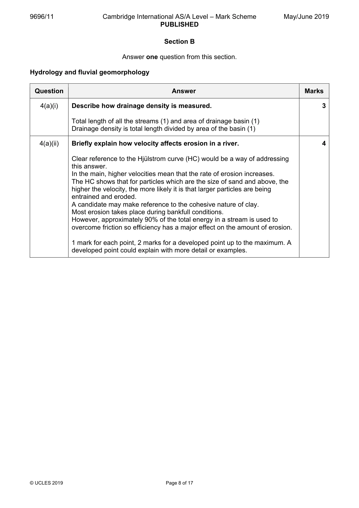 Mark scheme, page 8 of 17