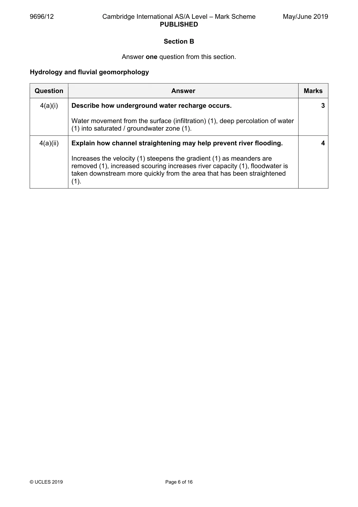 Mark scheme, page 6 of 16