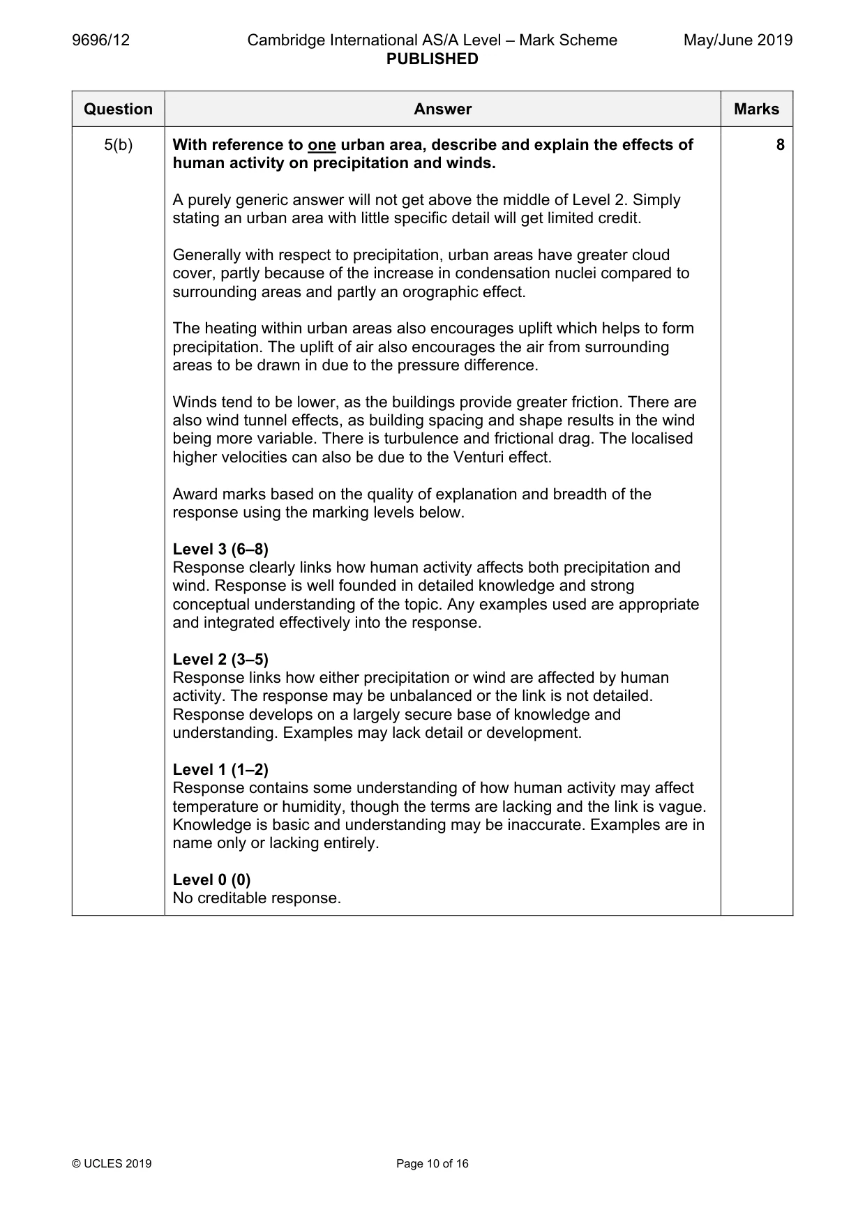 Mark scheme, page 10 of 16