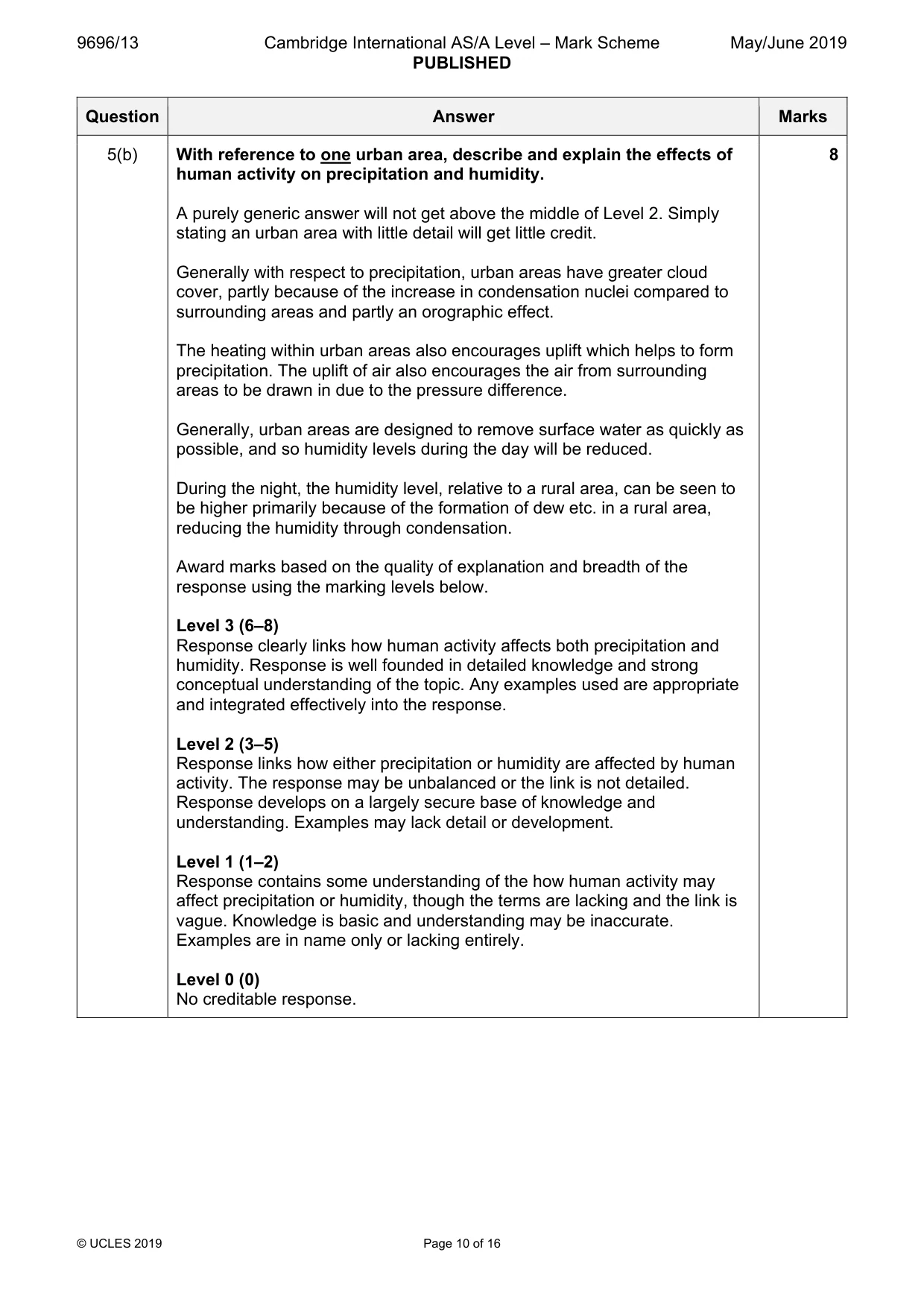 Mark scheme, page 10 of 16