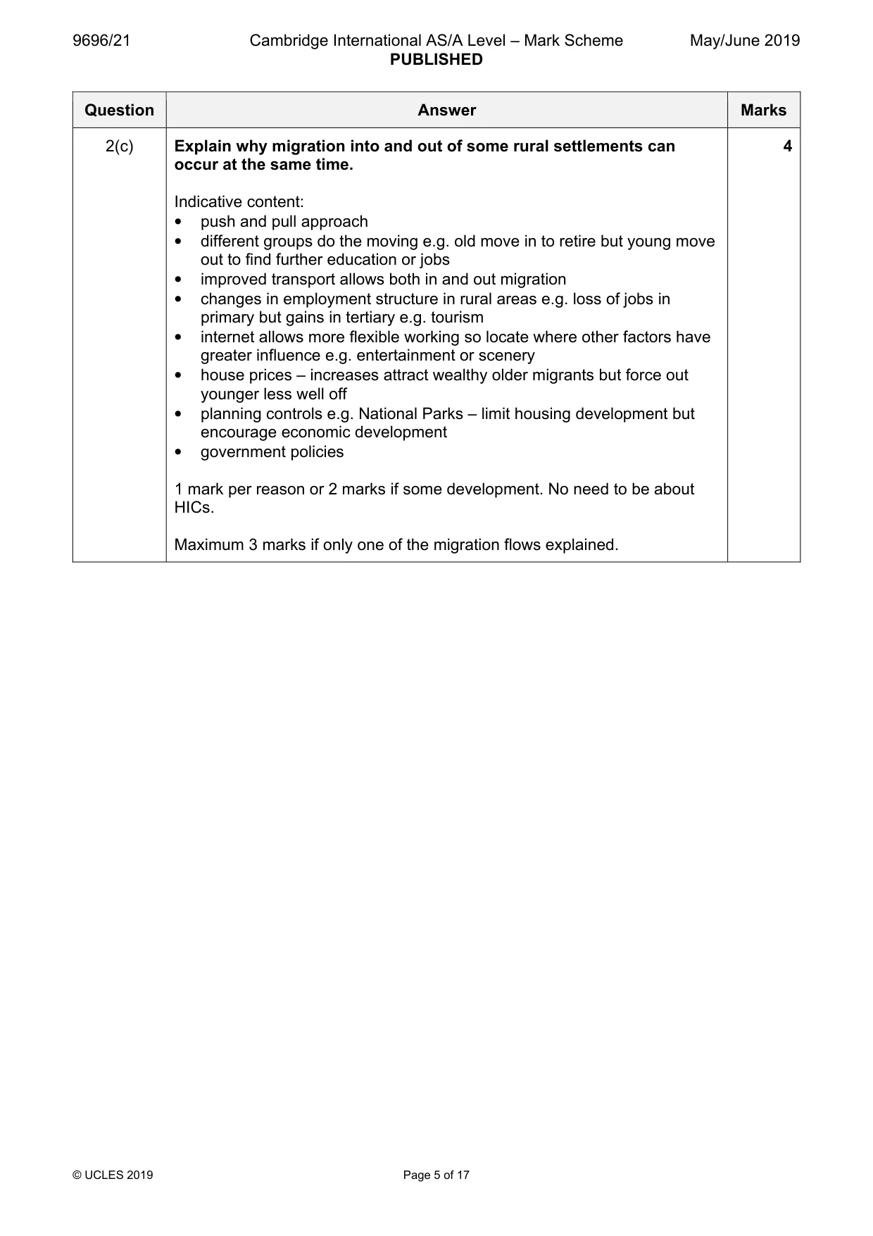 Mark scheme, page 5 of 17