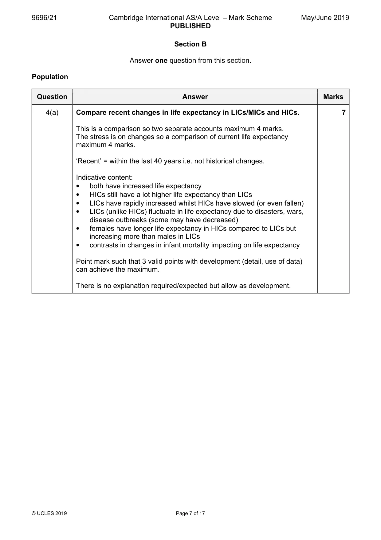 Mark scheme, page 7 of 17