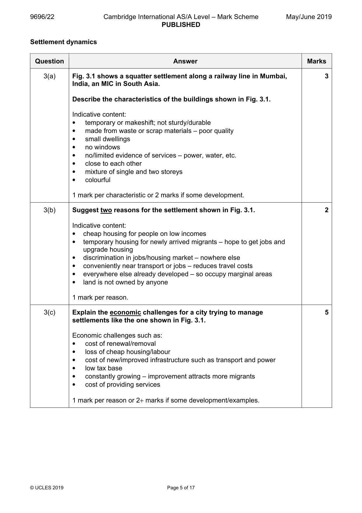 Mark scheme, page 5 of 17