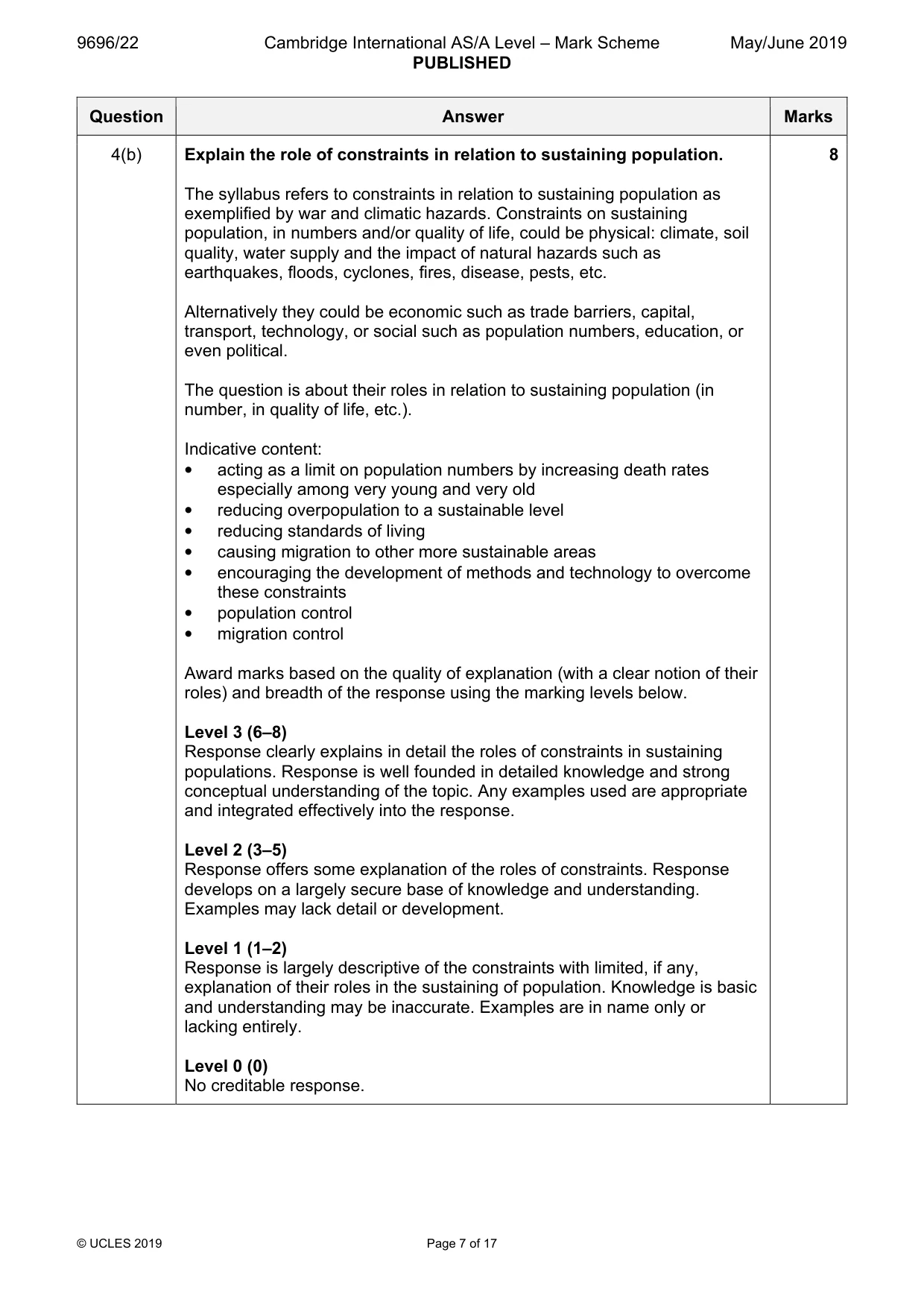 Mark scheme, page 7 of 17