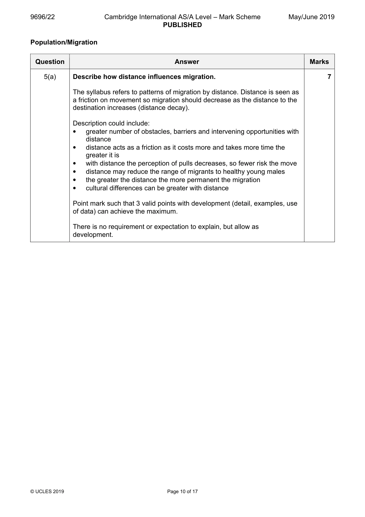 Mark scheme, page 10 of 17