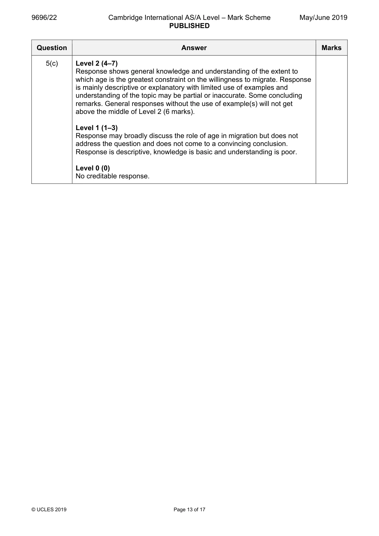Mark scheme, page 13 of 17