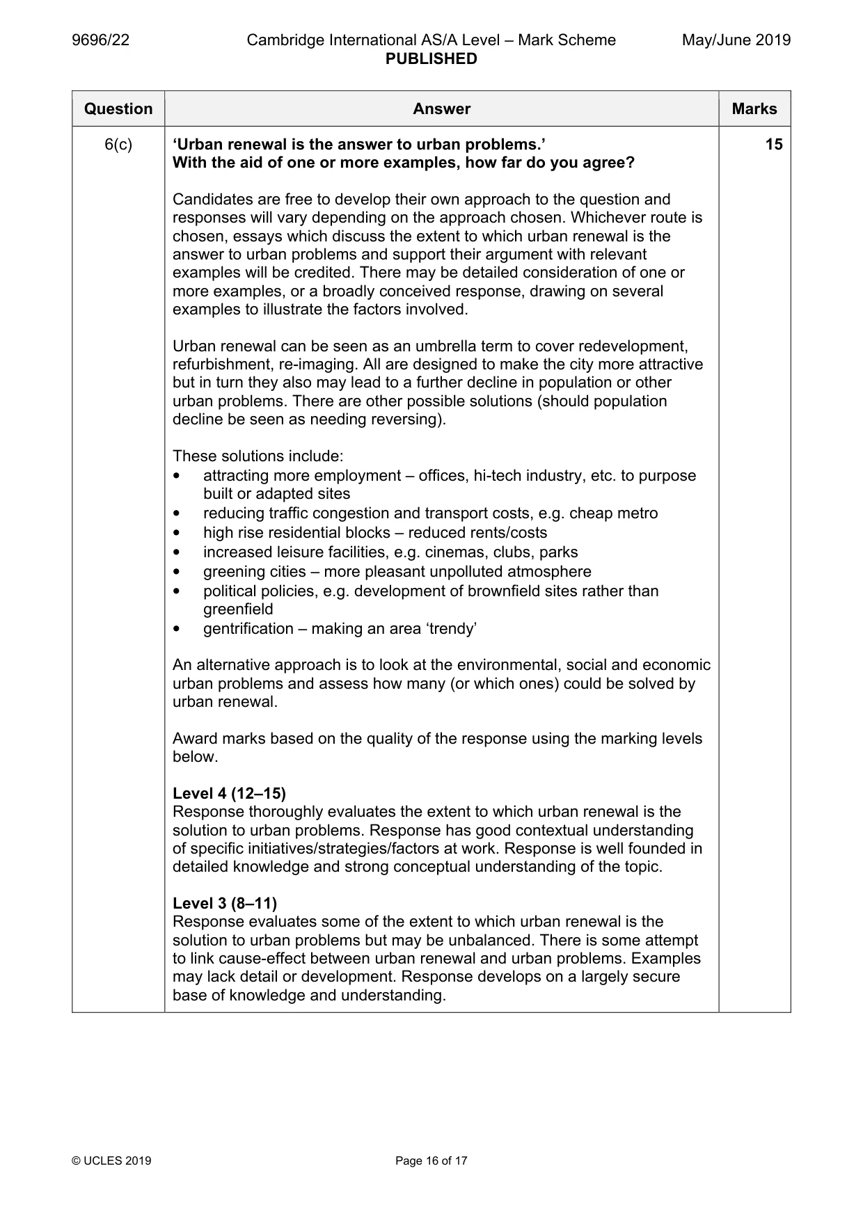 Mark scheme, page 16 of 17