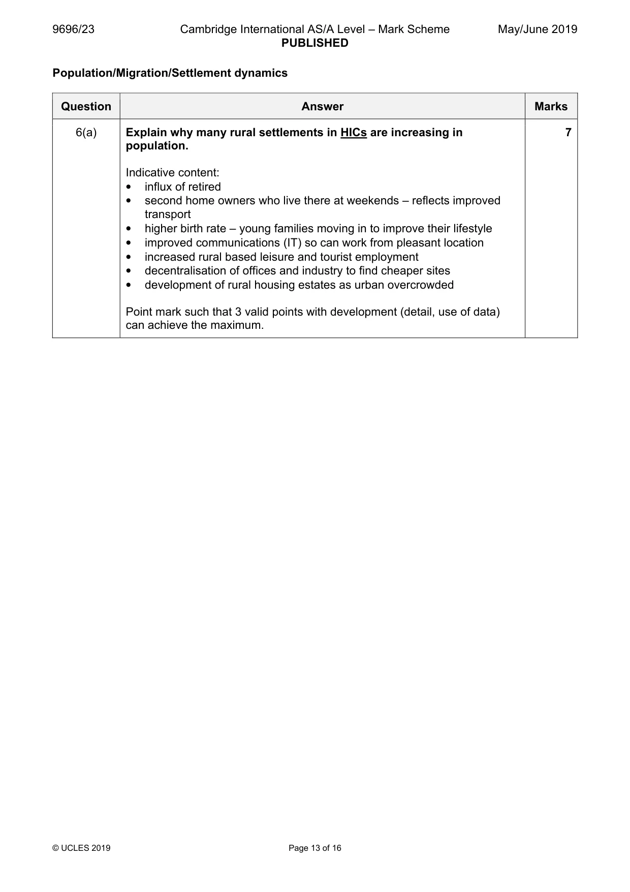 Mark scheme, page 13 of 16
