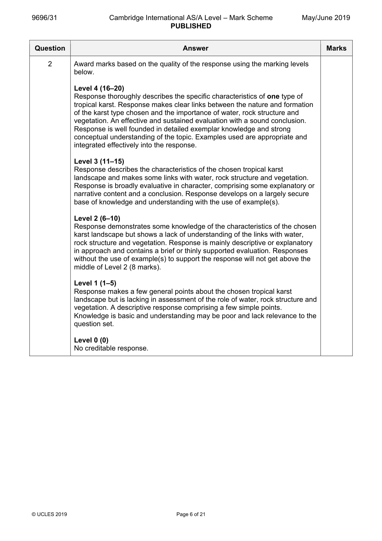 Mark scheme, page 6 of 21