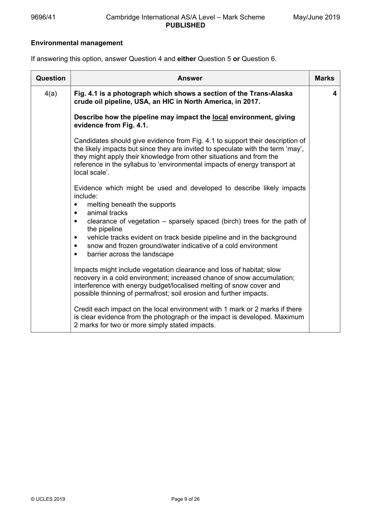Mark scheme, page 9 of 26