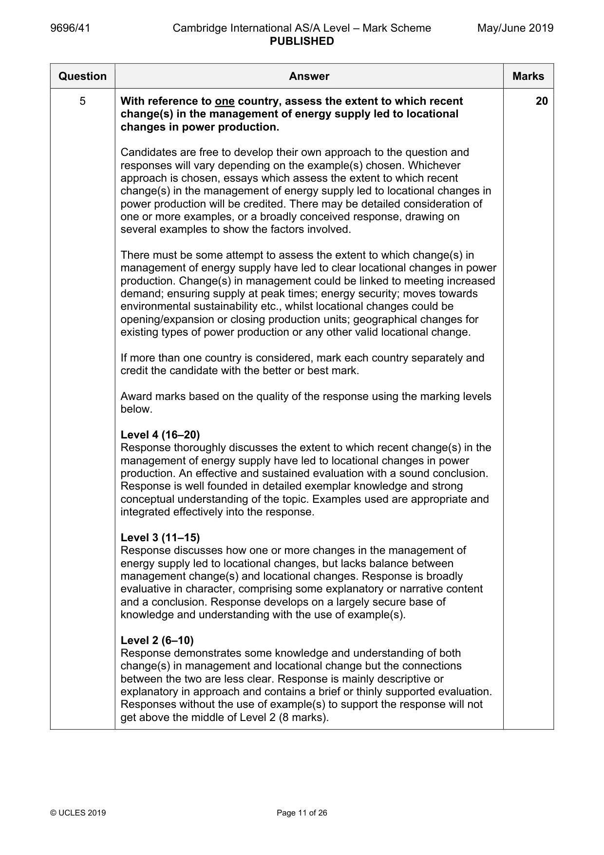 Mark scheme, page 11 of 26