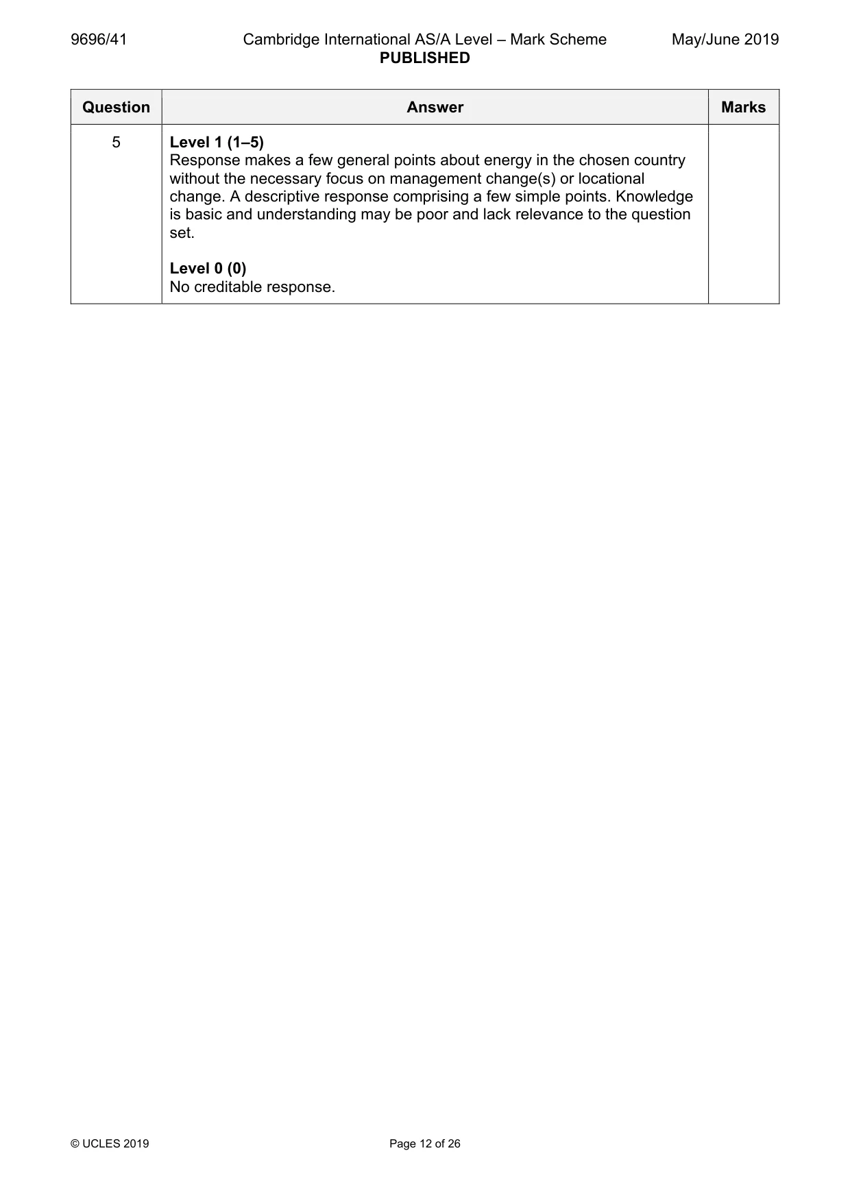 Mark scheme, page 12 of 26