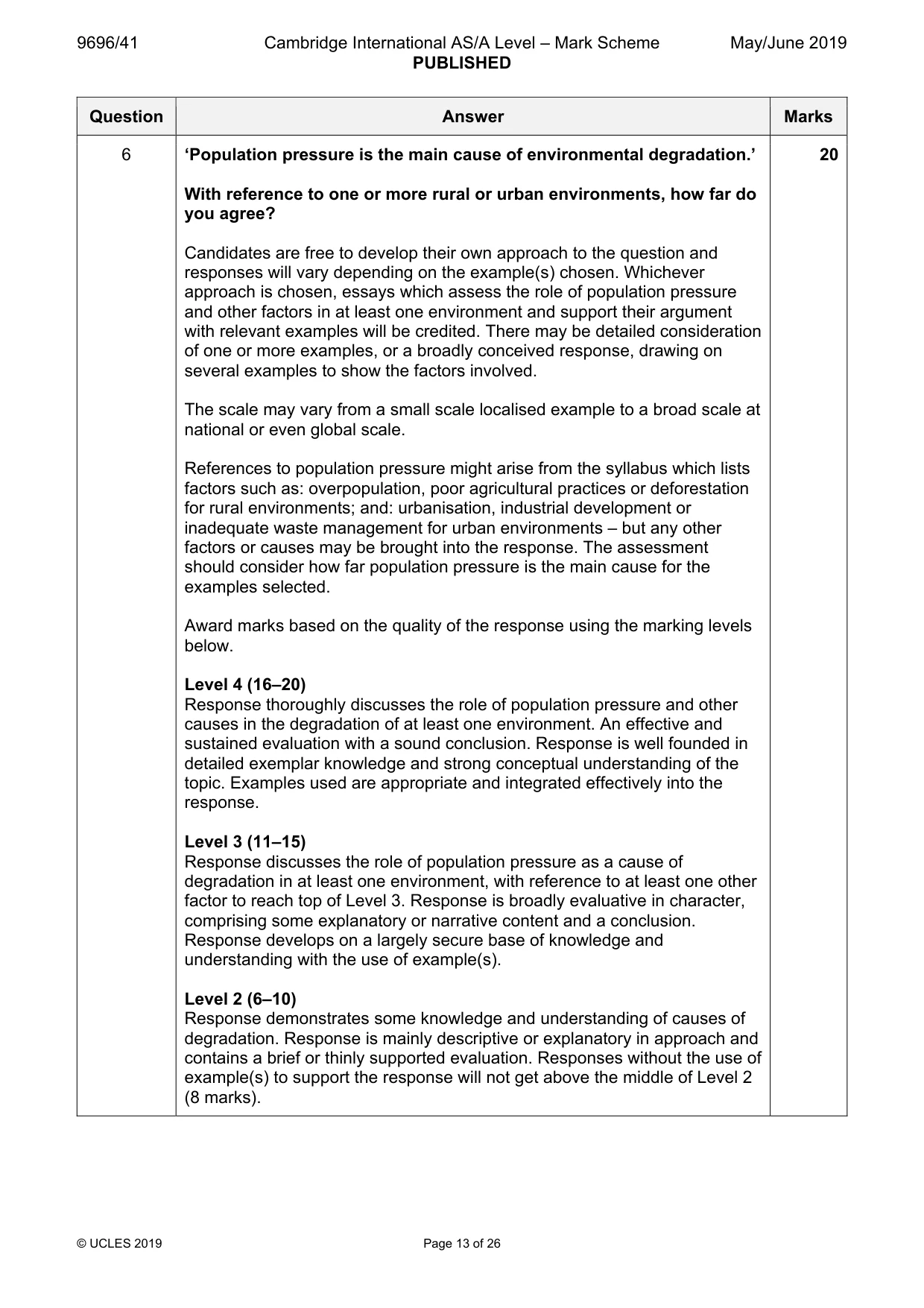 Mark scheme, page 13 of 26