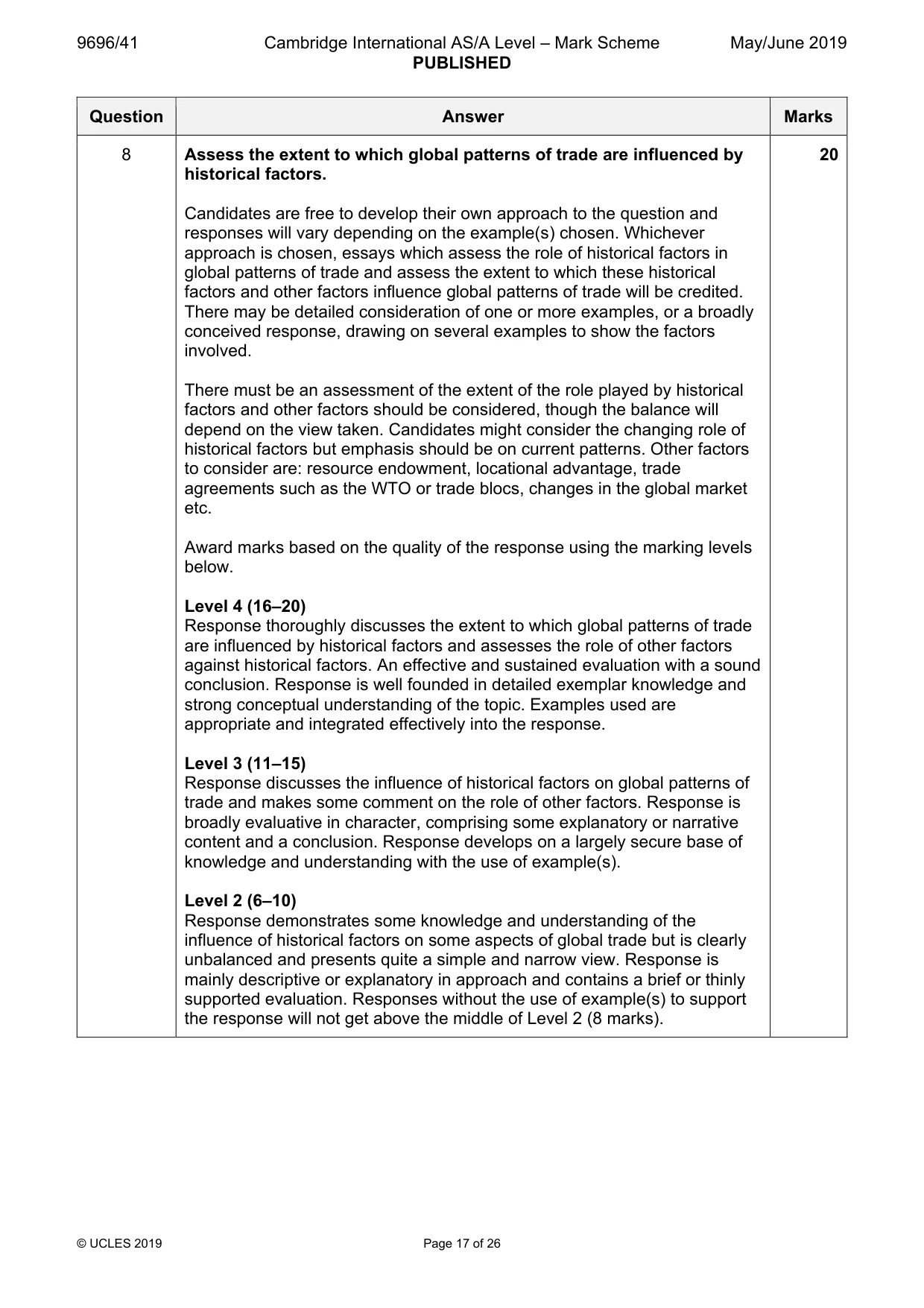 Mark scheme, page 17 of 26