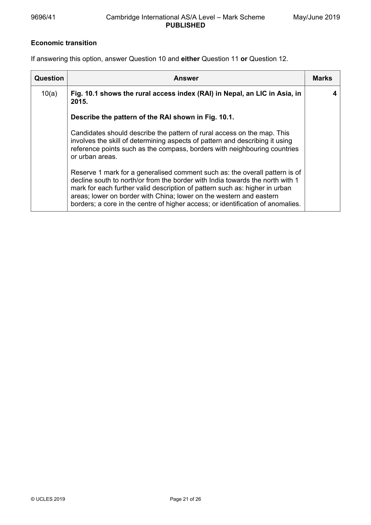 Mark scheme, page 21 of 26