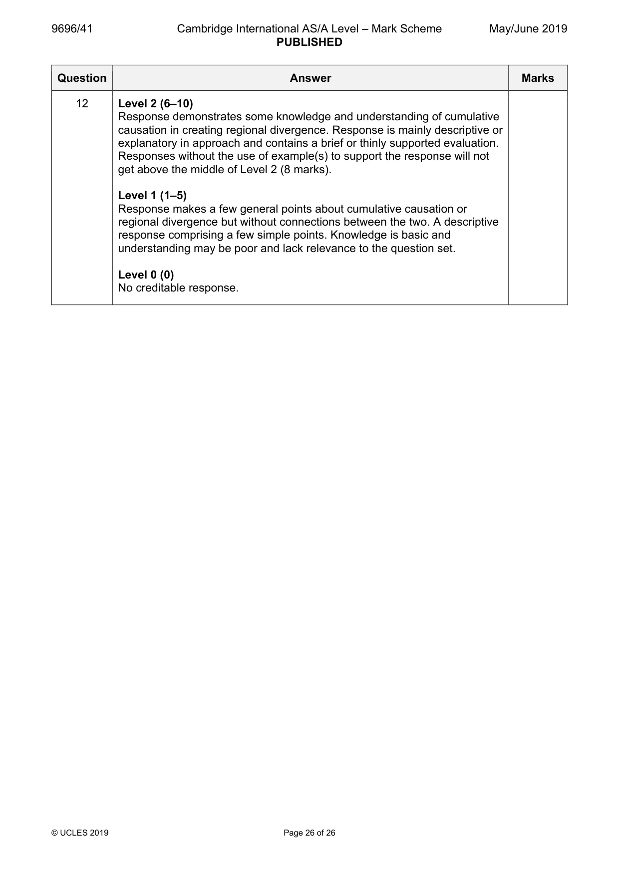 Mark scheme, page 26 of 26