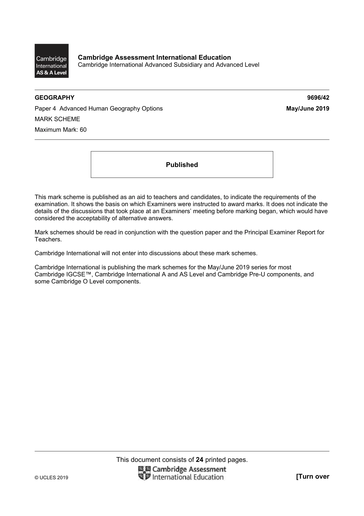 Mark scheme, page 1 of 24