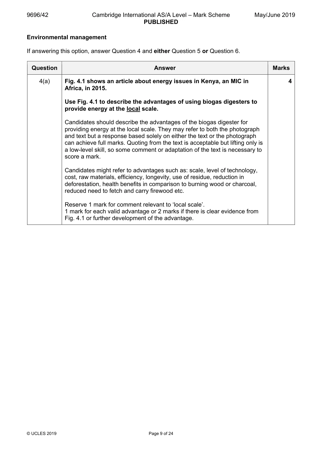 Mark scheme, page 9 of 24