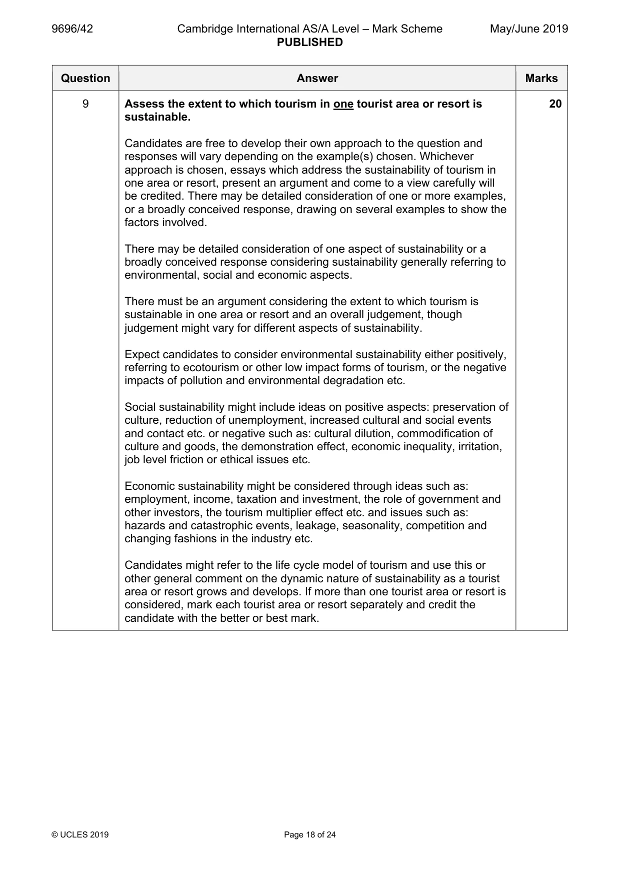 Mark scheme, page 18 of 24