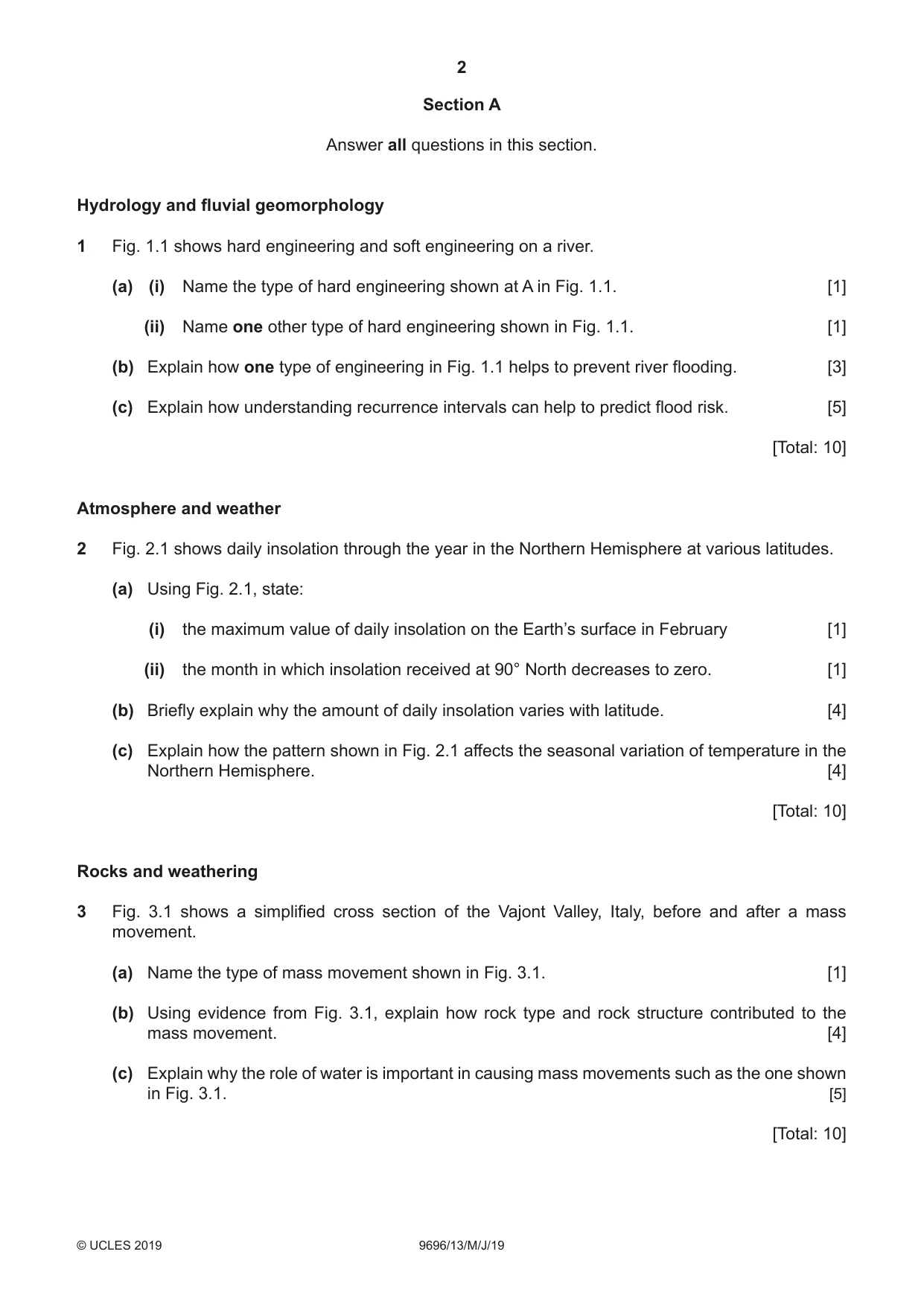 Cambridge A Level Geography 9696 2019 May/June Paper 1 · Variant 3 question paper, page 2 of 4
