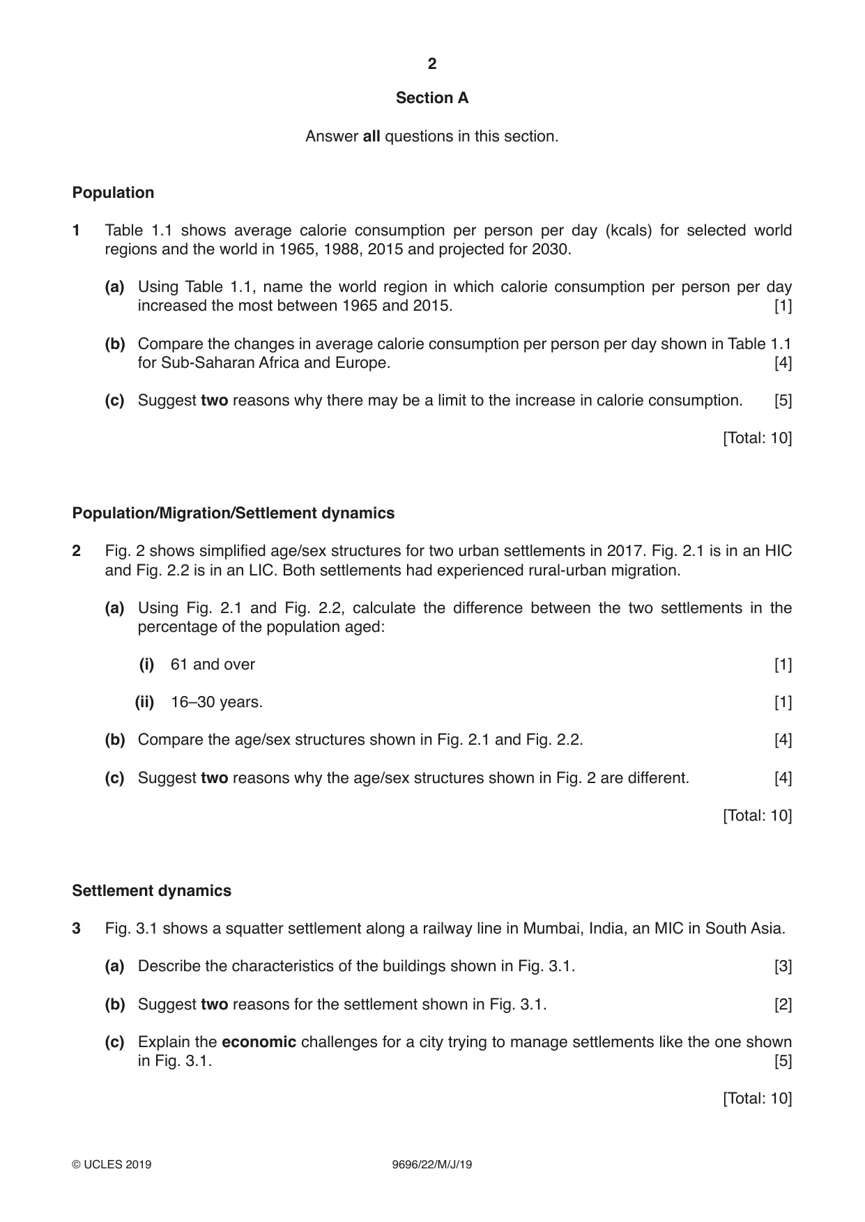 Cambridge A Level Geography 9696 2019 May/June Paper 2 · Variant 2 question paper, page 2 of 4